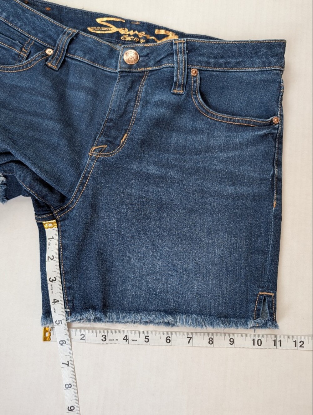 Seven7 The Weekend Short Frayed Hem Denim Jean Shorts 6 Curious Indigo Wash - Picture 13 of 13